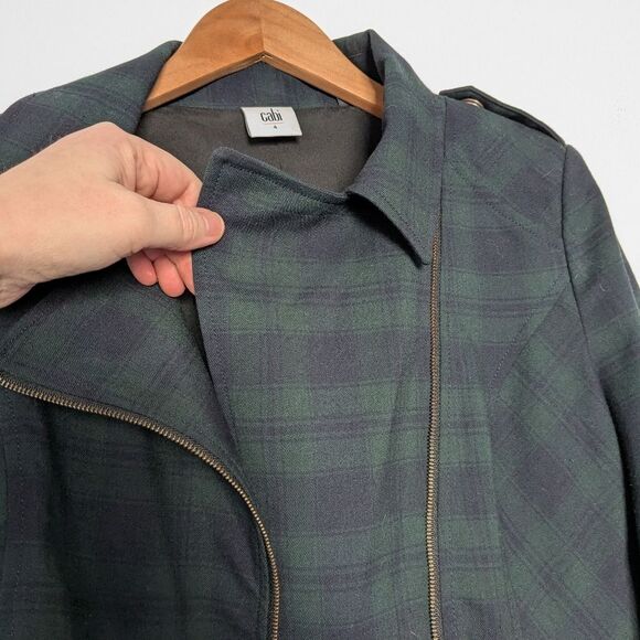 CAbi Tartan Navy Plaid Peplum Jacket - Picture 4 of 7